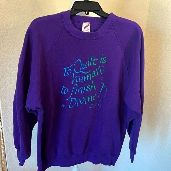 Quilter's Graphic Purple Long Sleeve Sweatshirt ~ Size 2X - Picture 1 of 5